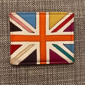 Leather Wallet Card Carrier Pride Rainbow Union Jack